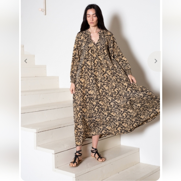 Natalie Martin Dresses & Skirts - Natalie Martin fiore -orchid black maxi dress size large 100% silk